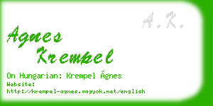 agnes krempel business card